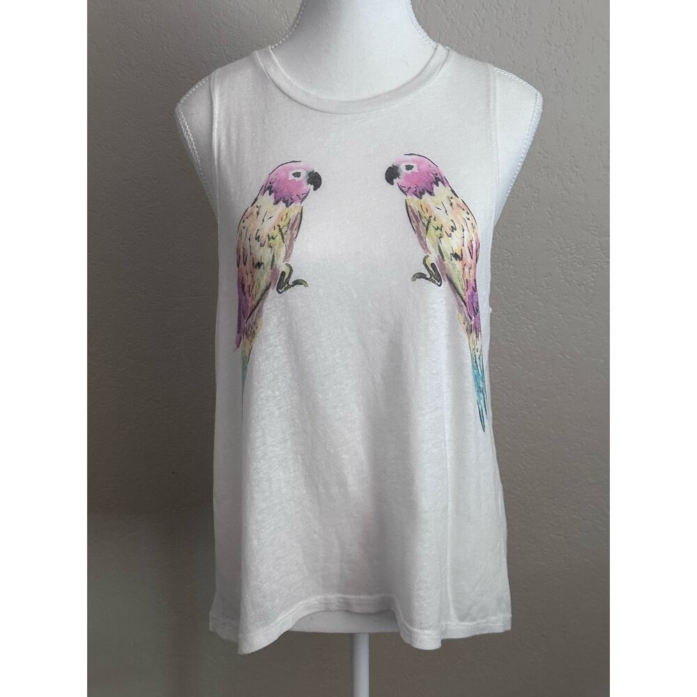 Billabong Women’s Lightweight Thin White Bird Sleeveless Top - size M